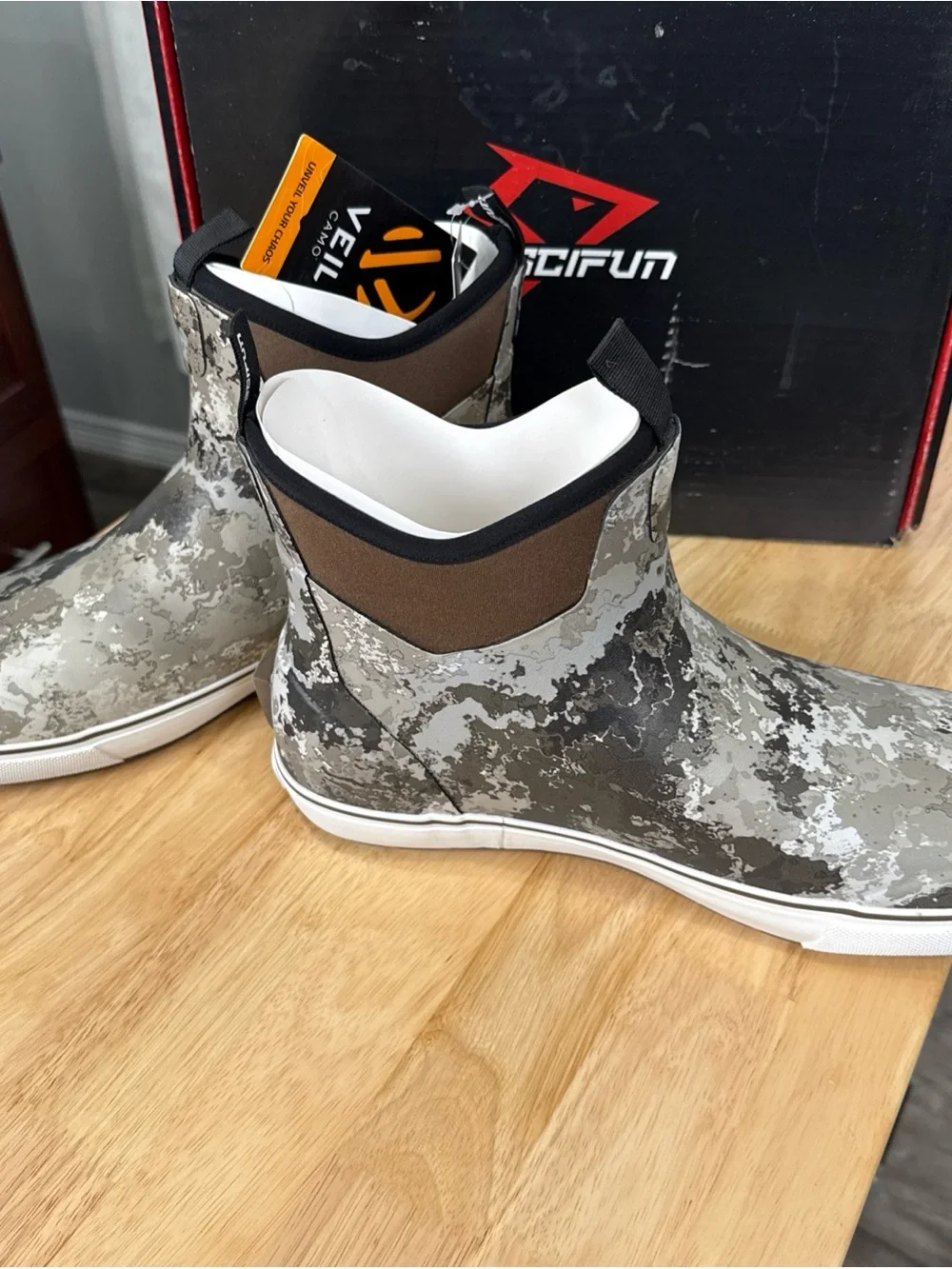 Piscifun Men’s Deck Boots Waterproof Rain Fishing Anti Slip Camo Sz 11 NEW $150